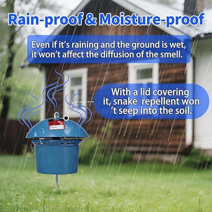 6 Pack Snake Repellent Container Refillable Snake Bait Container for Outdoor, Weather-Resistant Design for Lawn, Garden, Yard - No Bait Included