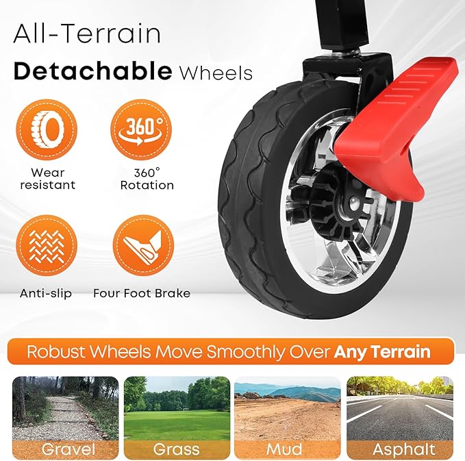 Wagon Cart with Removable Canopy,Collapsible Foldable Wagon, Heavy Duty Utility Outdoor Foldable Garden Cart with Wheels, Adjustable Handle, Outdoor Utility Wagon, Black