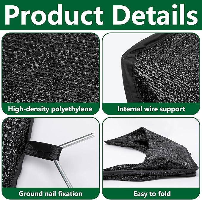 DECOHS 35" x 20" x 14" Foldable Plant Shade Tent, Raised Garden Bed Plant Sun Protection Cover, UV Resisitant 80% Sunblock Garden Sun Shade Net Crop Cage with Stakes for Outdoor Plants Flower Potted