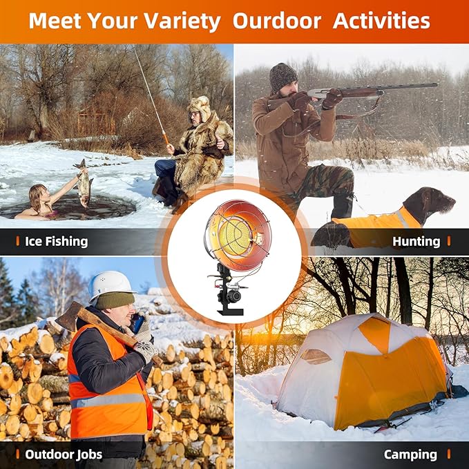 GASLAND Outdoors 15,000 BTU Propane Single Tank Top Heater, with Shut-off Valve and Tip-over Switch, Portable LP Gas Heater for Camping, Garage, Porch, Outdoor Events