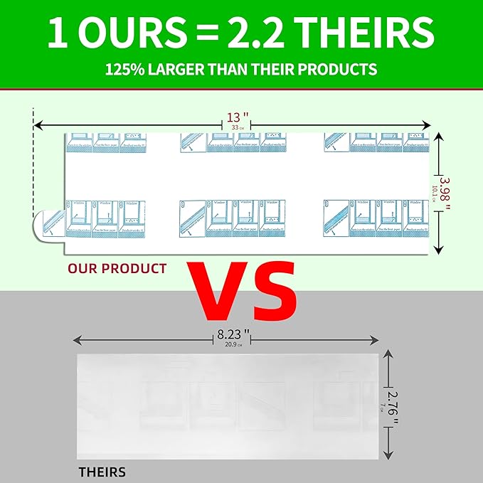 30-Pack XL Window Fly Traps, Clear Fly Paper Sticky Strips for Indoors, House Fruit Fly Catcher, Non-Toxic Bug Killer Traps for Windows, Kitchen & Home