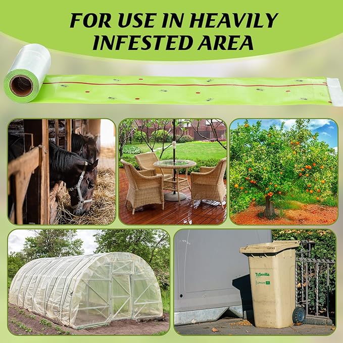 Qualirey 18 Rolls 540 ft Total Spotted Lantern Fly Tree Trap Insect Barrier Outdoor Adhesive Crawling Insect Trap Disposable Fly Paper Glue Traps to Protect Trees, Fruit and Plants for Lawn Garden