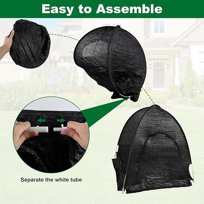 winemana 3 Pcs 70% Garden Plant Shade Tent, 33.5"x35.5"x31.5" UV Resistant Pop Up Sun Shade Netting, Protective Plants Cover for Outdoor Vegetable Fruit, Easy Setup Net to Keep Animals & Insects Out