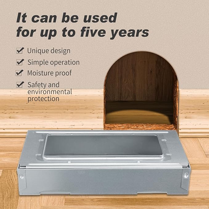 Qualirey 4 Pack Multi Catch Mice Trap Clear Top Humanized Mouse Trap Rodent for Indoor Outdoor Rat Control Pet and Security (Silver)