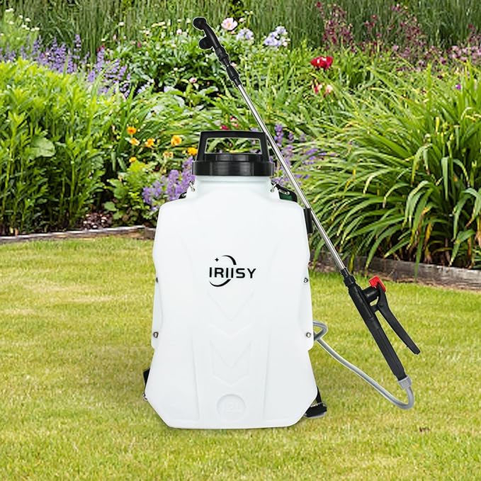 Battery Powered Backpack Sprayer, 3.2 Gallon Electric Garden Pump Sprayer with Lithium Battery, Lawn Sprayer with 6 Nozzles and 3 Wands High-Pressure Spray Hose for Weeding Spraying Cleaning
