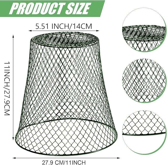 20 Pcs 11inch Chicken Wire Plant Covers,Wire Garden Cloches Chicken Wire Cloche Plant Protector Metal Heavy Duty Garden Plant Cloche for Keeping Bunnies Chicken Squirrels Birds Other Out