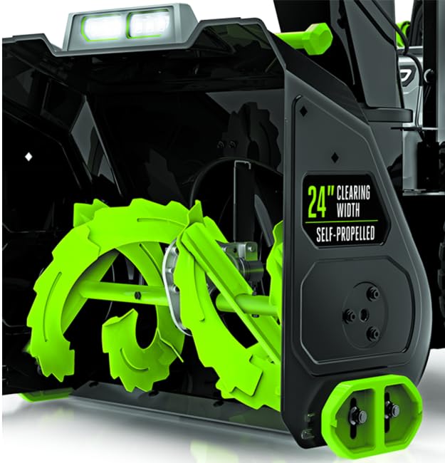 EGO Power+ SNT2406-4 24-Inch 56-Volt Lithium-Ion Cordless Self-Propelled 2-Stage Snow Blower with Peak Power - (4) 10.0Ah Batteries and (2) Turbo Chargers Included