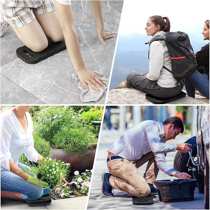 Thick Kneeling Pad 2 Pack, Waterproof, Comfortable Garden Kneeling Pads Stain Resistant, Multi-Functional Kneeler Pad for Gardening, Baby Bath, Yoga, Praying and Exercise (Black)