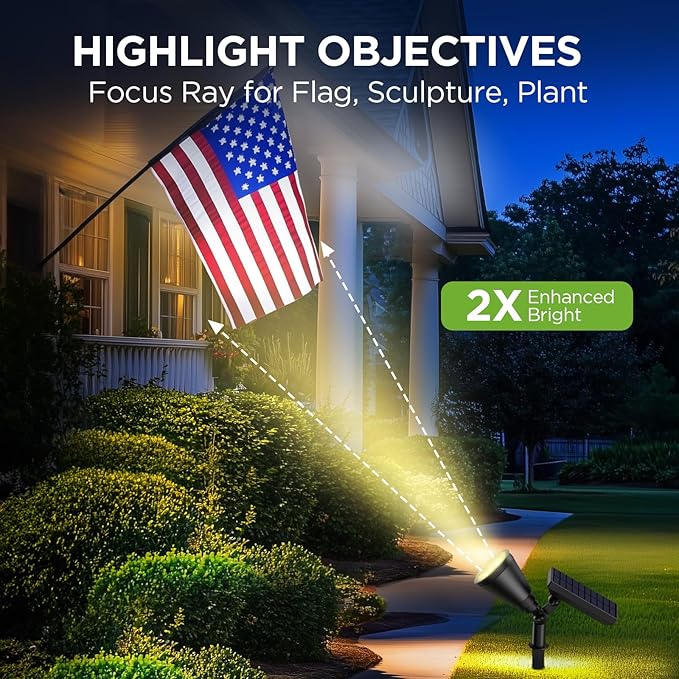 InnoGear Solar Lights Outdoor Waterproof Solar Garden Light for Outside Yard Landscape Lighting Pathway Spot Lights Spotlight Wall Light Auto On/Off, Pack of 2 (Warm White)