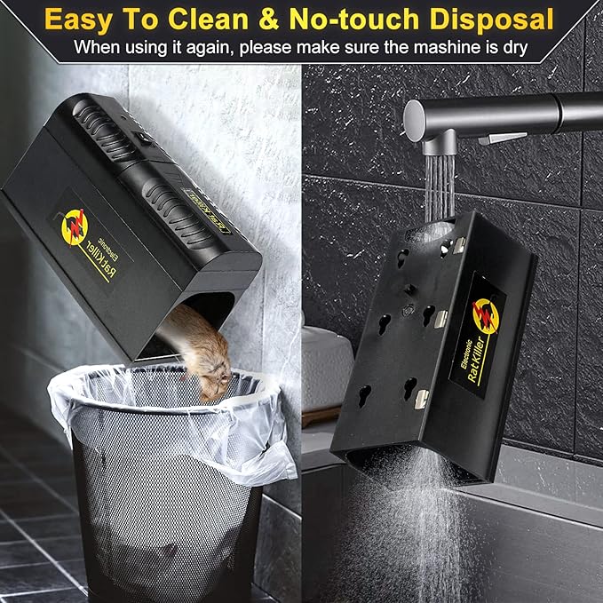 Electric Rat Trap, Humane & Effective Mouse Traps Indoor for Home, No Touch Reusable Rodent Control with High Voltage - Instantly Kills Mice Rats for Rooms, Kitchens, Outdoor Use