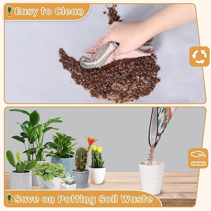 Aztec Western Foldable Garden Hand Transplanting Succulent Tools,Waterproof Thickened Repotting Mat Plant Tag, Miniature Planting Indoor Fairy Care,Potting,Cactus,Houseplant Bonsai Tool Kit Gift