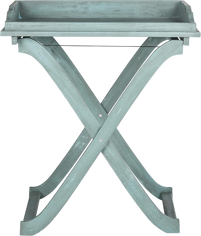 Safavieh Outdoor Collection Covina Beach House Blue Tray Table