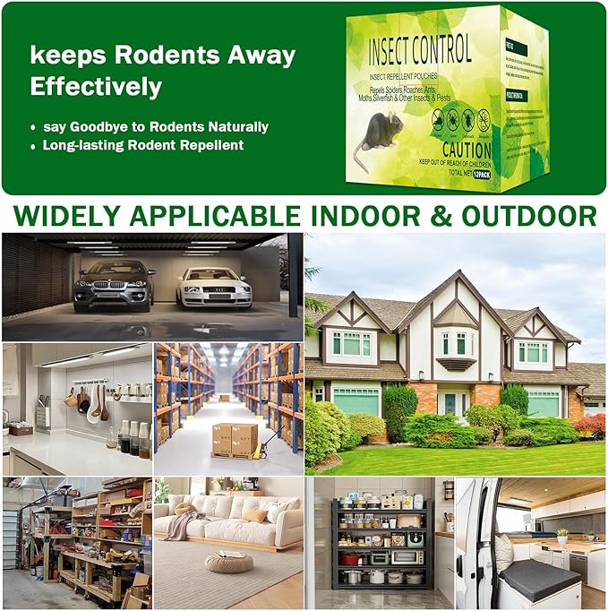 12 Pack Rodent Repellent Moth Balls–Peppermint Oil Spray for Rodents,Natural Mice Repellent Indoor,Safe for Family & Pets