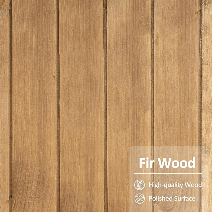 MCombo Outdoor Storage Cabinet, Small Storage Shed with Removable Shelf, Wood Garden Shed with 2 Doors for Yard Patio Lawn (24.6 x 18.3 x 38.2 inch) 0985 (Yellow)