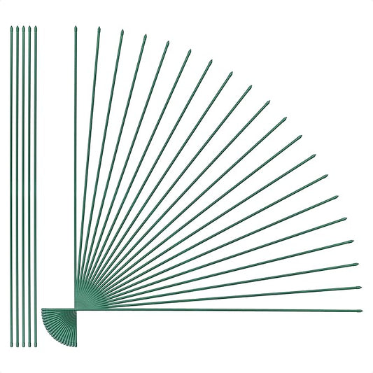 Fencer Wire 25 Pack of 6ft / 72 Inch Durable Metal Plant Supports Garden Stakes, Plant Stakes, Garden Poles for Outdoor & Indoor, Plant Support and Sticks for Tomato, Potted Plants, Beans, Cucumbers