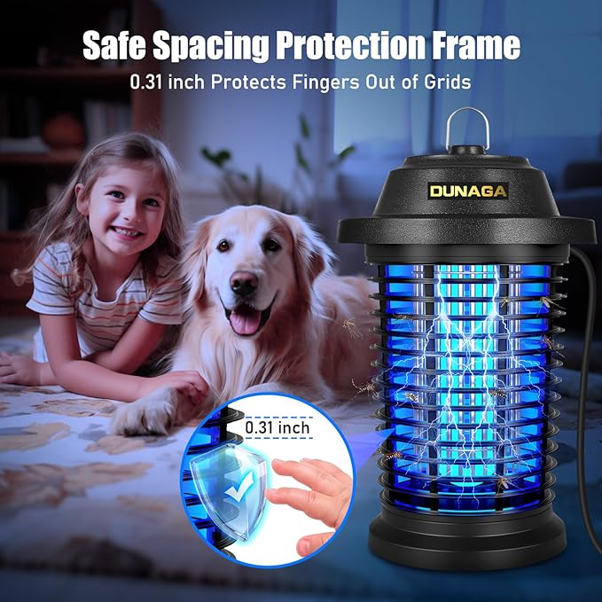 Bug Zapper, Mosquito Zapper Outdoor Indoor, Electric Fly Zapper, Fly Traps, 15W Light & 4200V Grid Fly Killer for Home, Backyard, Patio