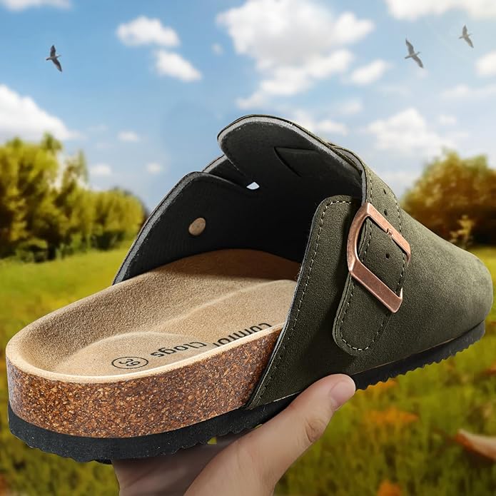 BULLIANT Comfort Clogs Slippers Sandals Nurse Work Shoes Unisex for Men Women with Cushioned Cork-Footbed