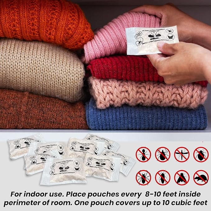 UpBloom - Pest Prevent All-Natural Repellents Home and Garage Defense from Mouse, Spider, Roaches, and Insects 10 Pest Control and Repeller Pouches