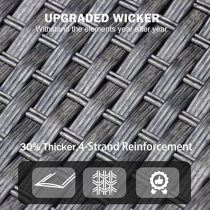 Restland 44” Propane Fire Pit Table 60000 BTU Rectangle Outdoor Fire Pit Table with Wind Guard & Waterproof Cover CSA-Certified Rattan Gas Firepit for Patio, Party, Backyard