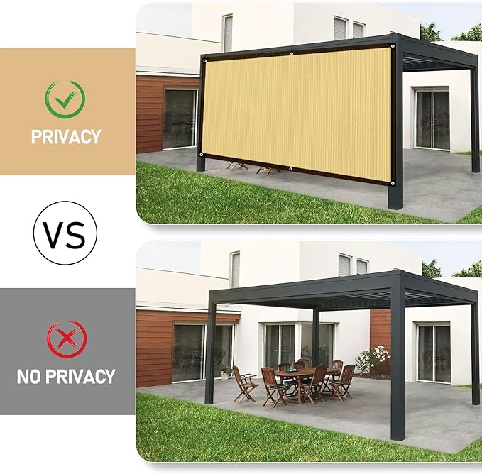 QNLONG Shade Cloth for Garden， 90% Beige Shade Net Mesh Tarp with Grommets Sun Shade Cover Tear Resistance for Plants Greenhouse Chicken Coop Vegetables Pergola 10x16FT