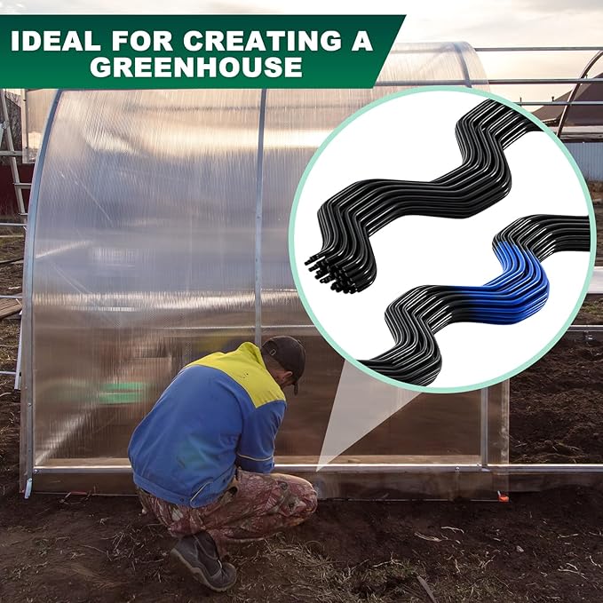 40 Pcs 6.6 ft PVC Coated Greenhouse Swing Spring Wire Greenhouse Spring Lock Wire for Fix Attachment Plastic Poly Film and Shade Cloth