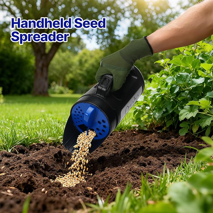 3-Adjustable-Setting Handheld Spreader, Multi-Use Lawn Spreaders for Fertilizer, Grass Seed, Salt and Ice Melt, Portable Spreader for Yard and Garden Snow Removal - Up to 80 Oz