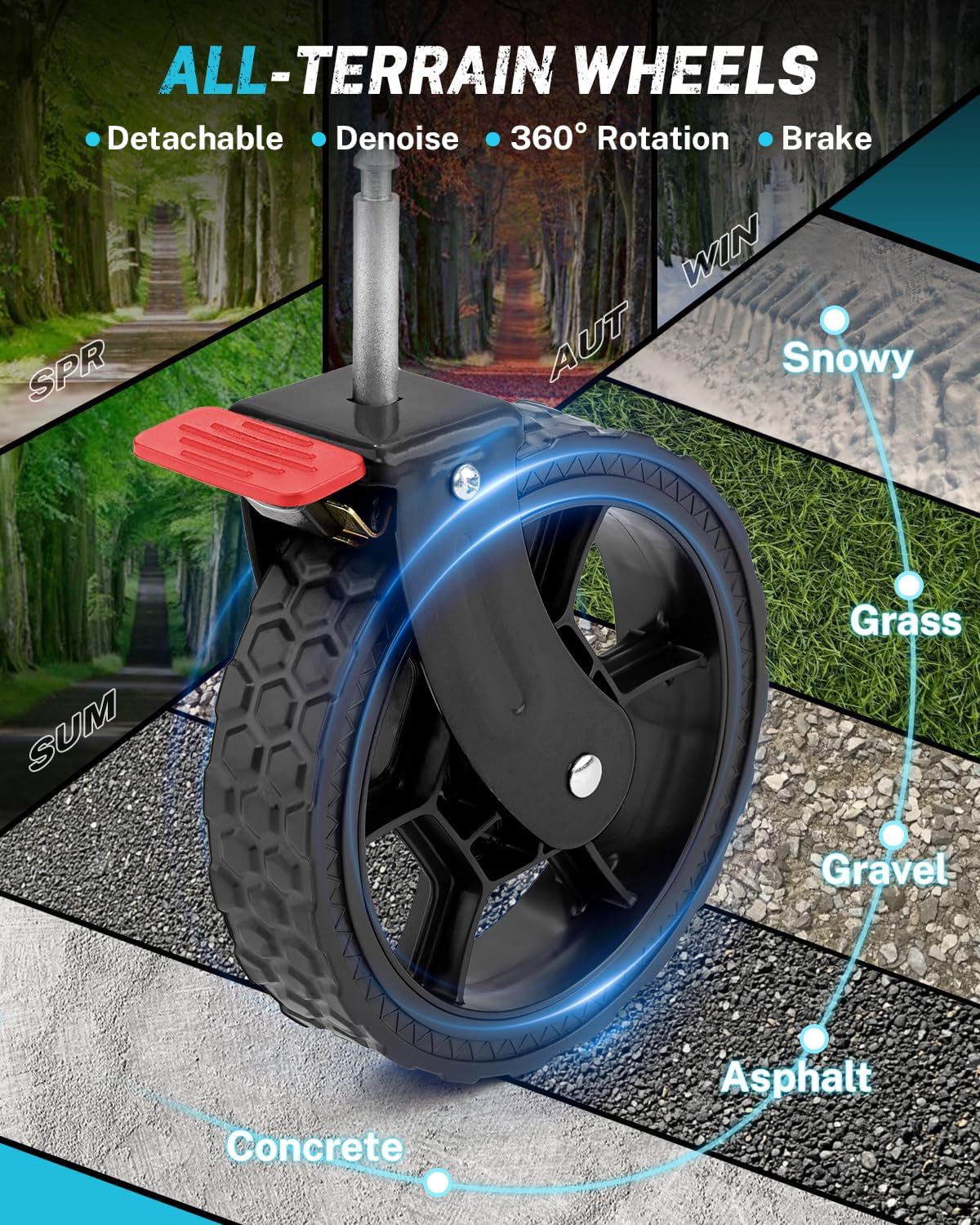 Gonex 38''L Extra Long Collapsible Foldable Wagon Cart with 360lbs Weight Capacity, 220L Folding Utility Garden Cart with Detachable Wheels for Grocery Sports Shopping Camping - Black