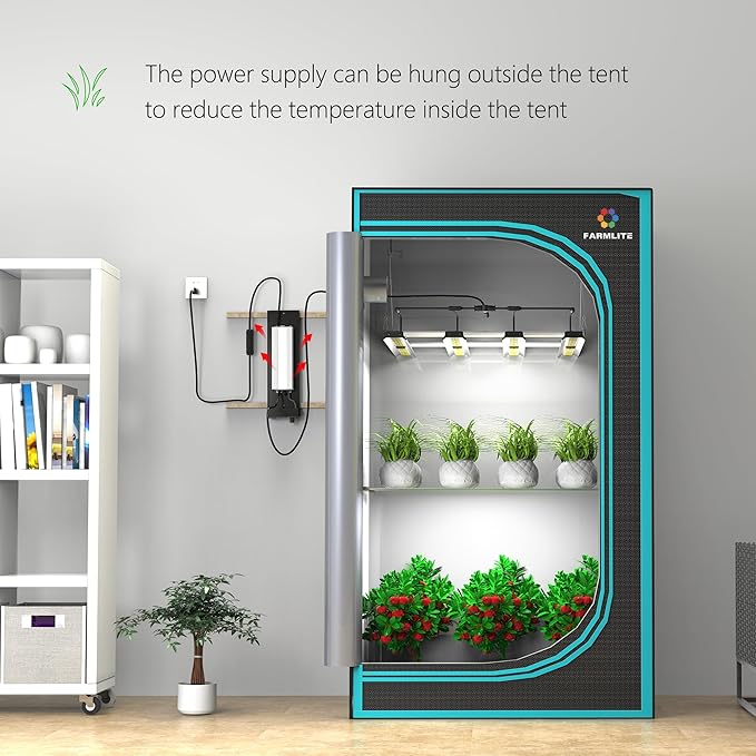 Grow Light FARMLITE LED Grow Lights for Indoor Plants Full Spectrum Growing Light Plant Hanging Growing Lamps Seedling Daisy Chain Dimmable Board 4x4ft Coverage