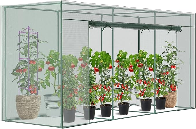 Crop Cages for Garden Plant, 11.8x3.9x6 Ft Plant Protection Tent with Zippered Door, Raised Bed Cover, Garden Bed Cover with Frame, Wind-Resistant Plant Cages for Outdoor Plants Vegetable Flower