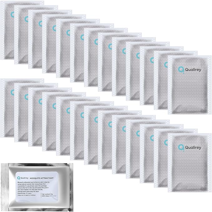 Qualirey 26 Pack Mosquito Attractant Lure in Bulk, Bait Refill for Bug Zapper Compatible with All Mosquito Trap Enhances Catch Rates Safe Non Toxic Long Lasting Bait for Home Garden Indoor Outdoor