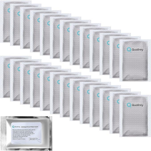 Qualirey 26 Pack Mosquito Attractant Lure in Bulk, Bait Refill for Bug Zapper Compatible with All Mosquito Trap Enhances Catch Rates Safe Non Toxic Long Lasting Bait for Home Garden Indoor Outdoor