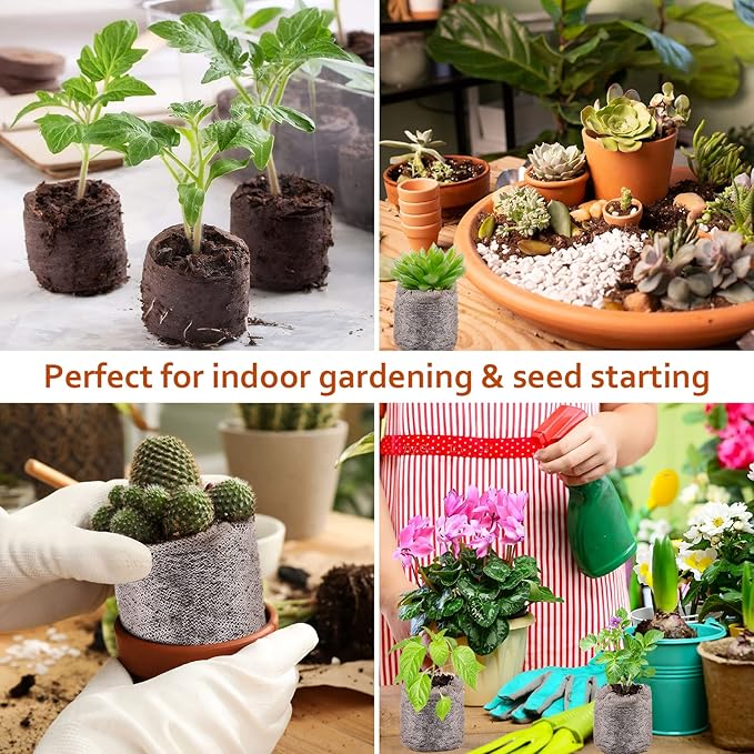 Legigo 50 Pcs 50mm Seed Starter Peat Pellets Pods for Seedlings- Compressed Seed Starting Pellets Seed Starter Pods Plugs Soil Peat Pods for Starting Seeds, Garden Planting Herb Flower Vegetables