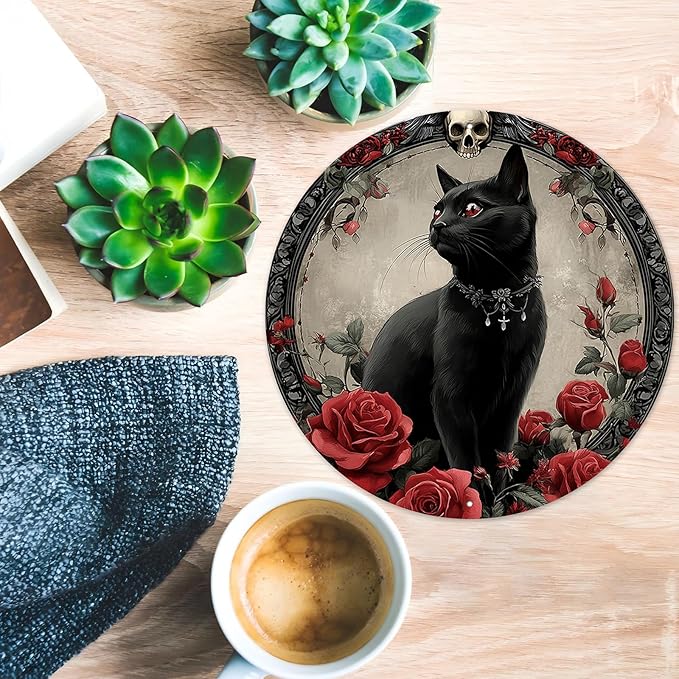 PEACHGARDEN Salem Sanctuary For Wayward Cats Metal Tin Sign Vintage Halloween Black Cat Decor Retro Wall Art Gothic Plaque Home Bar 12x12inch