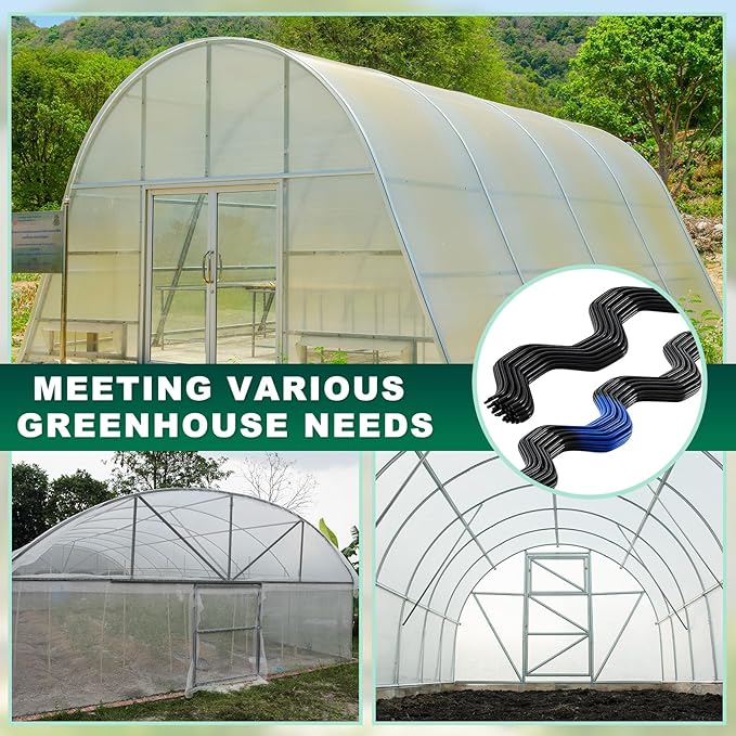 40 Pcs 6.6 ft PVC Coated Greenhouse Swing Spring Wire Greenhouse Spring Lock Wire for Fix Attachment Plastic Poly Film and Shade Cloth