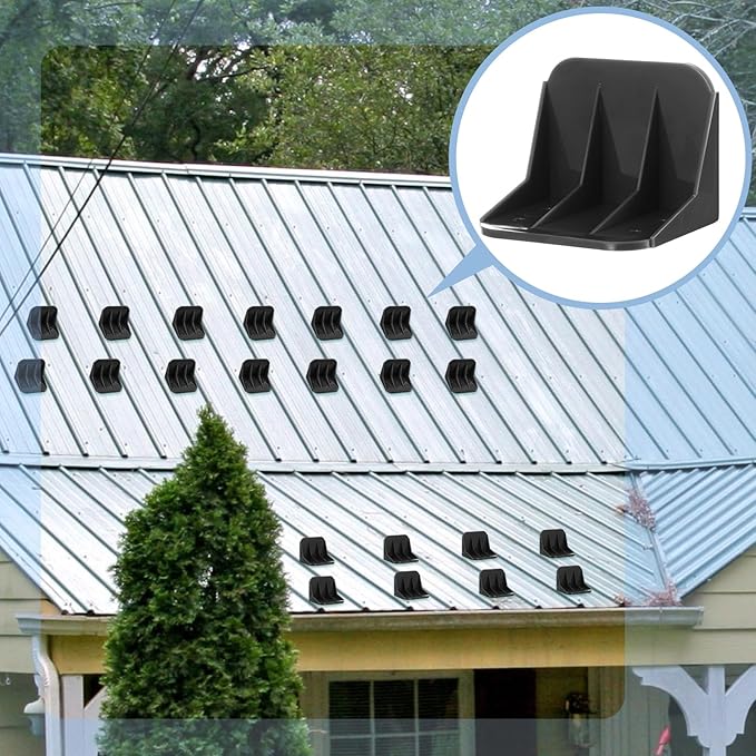Taiyin 25 Pack Large Snow Guards for Metal Roofs 4 x 3 x 3 Inch Jumbo Ice Guard Snow Block Stops for Prevent Sliding, Without Screws or Adhesive (Black)