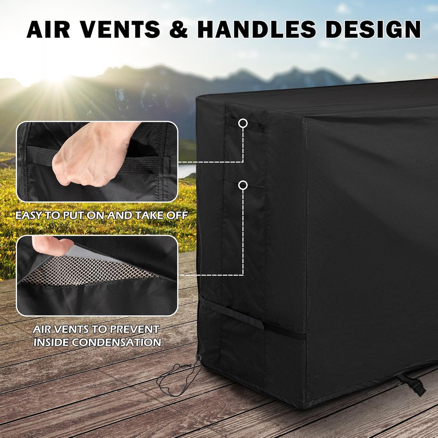 Pizza Oven Table Cover for BBQMall Pizza Oven Table Cart, Outdoor Grill Cart Cover for GRILL FORCE Pizza Oven Stand/Pizza Topping Station