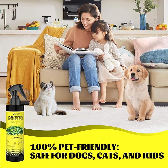 Upgrade Pest & Insect Control Spray,Silverfish Repellent Indoor & Outdoor, Spider & Ant Control for House, Peppermint & Cedar Oil Formula | Plant-Based, Pet-Safe Pest Defense