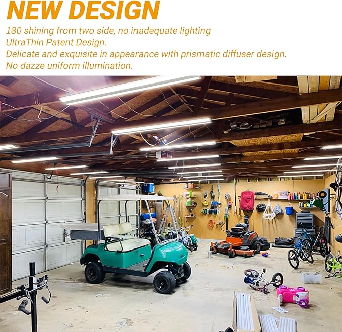 ANTLUX 4FT LED Wraparound Lights, Ultra Slim 4 Foot LED Shop Light, 50W, 5600LM, 5000K, No Glare, Crystal Wrap Around Office Light, 48” Compact Ceiling Lighting Fixture for Garage, Kitchen, 4 Pack