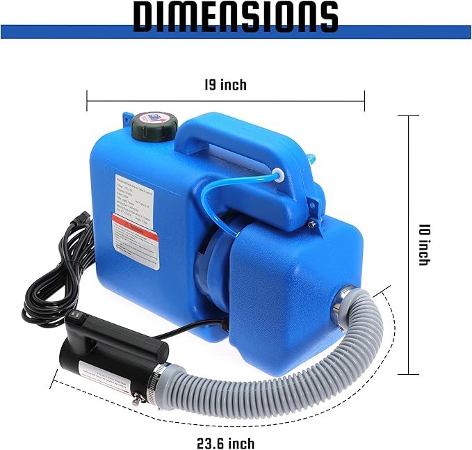 8L (2 Gallon) Electric ULV Fogger Machine, Portable Fogger Sprayer Machine Electric Atomizer Ultra Low Volume Sprayer for Home Indoor and Outdoor Cleaning Spraying Use