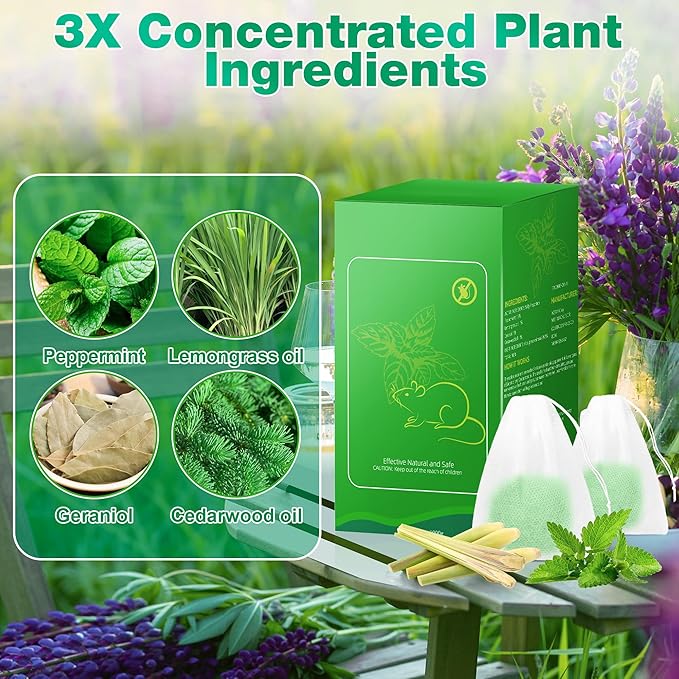 36 Pack Powerful Peppermint Oil to Repel Skunk, Natural Raccoon Rat Repellent for Yard Outdoor Garden Home Plant, Mice Squirrel Skunk Fox Deer Deterrent Pet & Humans Safe