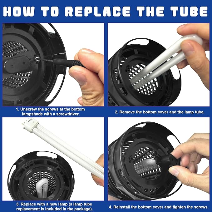 Lulu Home Bug Zapper, Plug-in Electric Mosquito Killer with Sticky Boards & 365nm Lamp Attracting Moths Gnats Flies, Plastic Insects Trap with Bulb Replacement for Indoor Hanging Use