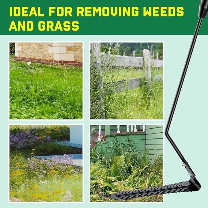 Buzzlett 37" Grass Whip with Double-Edged Serrated Blade, Grass Cutter Hand Tool, Manganese Steel Manual Weed Cutter, Sturdy and Durable, Cut Tall Grass and Overgrown Weeds