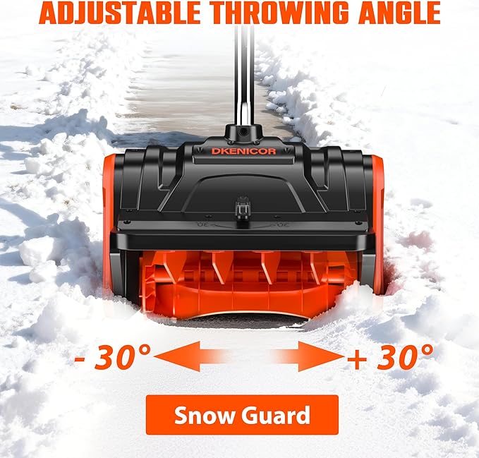40V Cordless Snow Shovel, 13" Brushless Electric Snow Blower with Directional Plate, 2X 4.0 Ah Batteries & Quick Charger, Adjustable Front Handle & Deflector for Garden,Yard and Patio,Orange