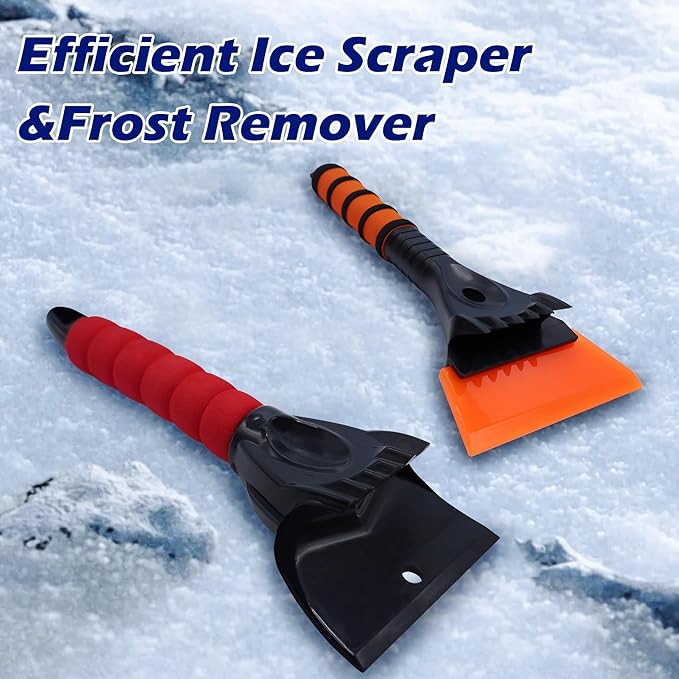 vivicreate Scratch-Free Ice Scraper for Car Windshield Frost Remover with Foam Handle Durable Snow Scraper 2 Pack Winter Car Tool for Quick Ice and Snow Removal