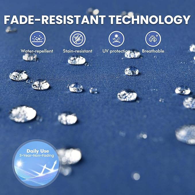 Outdoor Sectional Patio Furniture Set with Glowing Table,5 Pieces Wicker Conversation Sets L Shaped Couch Out Door Sofa Set Outside Furniture for Garden Deck Yard Porch,Navy Blue