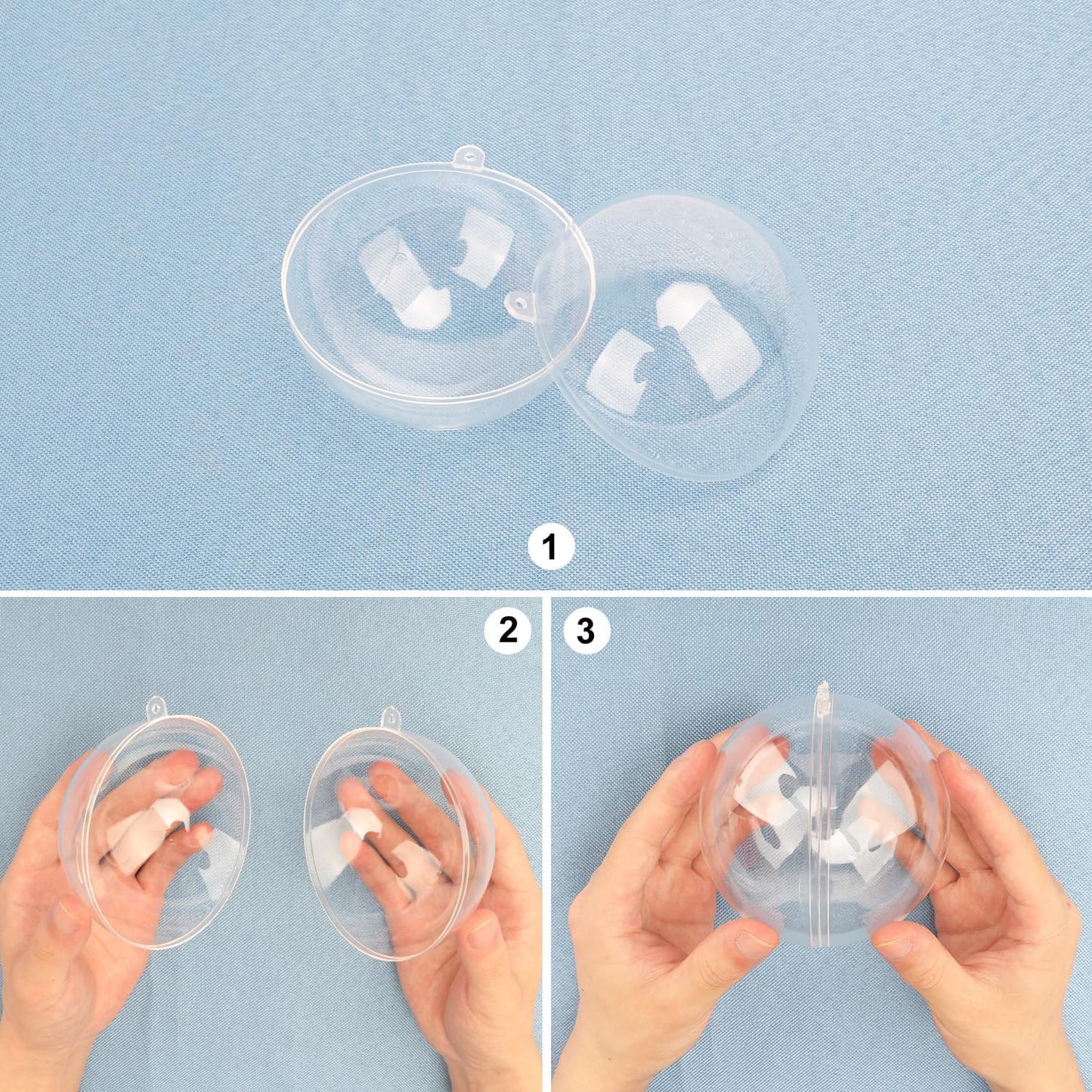 39 Pcs 4 Inch Clear Acrylic Fillable Balls, Christmas DIY Fillable Ornaments Balls, Acrylic Ornaments Ball for Christmas, Holidays, Weddings, Parties, and Home Decor