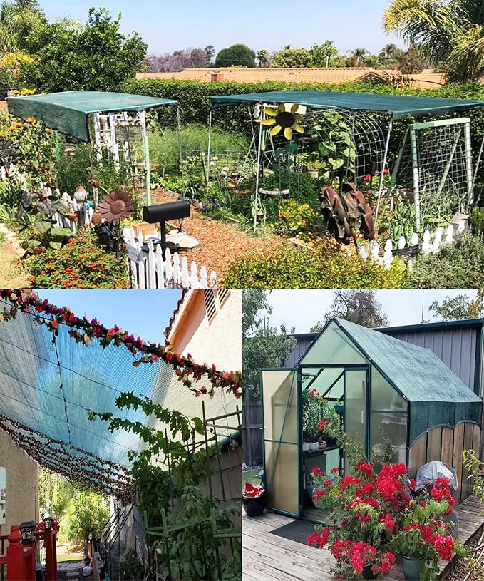 E.share 90% Heavy Duty Shade Cloth for Garden, 20 Ft X 40 Ft Sun Shades Outdoor Patio with Grommets for Plant Covers,Porch Screen,Pergola Shade Cover,Greenhouse,Green