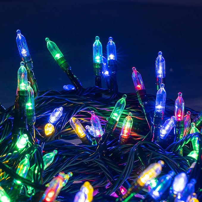 Dazzle Bright 200 LED Christmas Mini String Lights, 65FT Connectable Waterproof 8 Modes Fairy Lights for Indoor Outdoor Patio Garden Holiday Party Decorations (Multi-Colored)