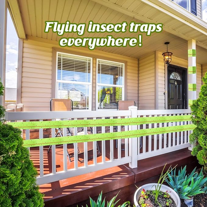 Qualirey 18 Rolls 540 ft Total Spotted Lantern Fly Tree Trap Insect Barrier Outdoor Adhesive Crawling Insect Trap Disposable Fly Paper Glue Traps to Protect Trees, Fruit and Plants for Lawn Garden