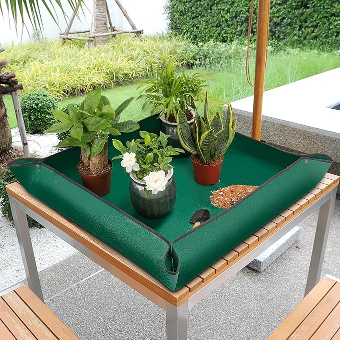 3pcs Susguo Repotting Mat for Indoor Plants, Mix Size Repotting Mats, Thickened Waterproof Plant Mat, Portable Folding Potting Mat, Gardening Mat for Orchid Pot, Planting Potting Soil Change Mat